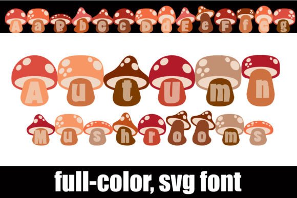 Autumn Mushrooms: A Cozy Cross Stitch Font for Fall Designs