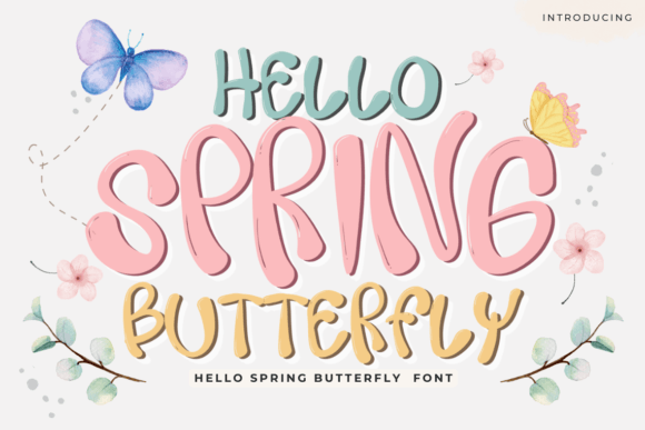 Discover the Charm of the Hello Spring Butterfly Font