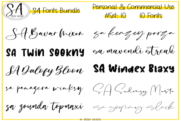 Script and Handwritten Bundle 10: Ten Fonts for Creative Projects
